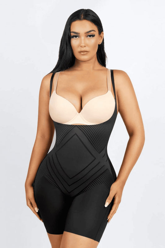 Body Modelator Tehnologia Spandex " Lichid" ptr Abdomen, Compresie Mare Pentru Aplatizarea Burticii, Operatia de cezariana, Culoare Neagra