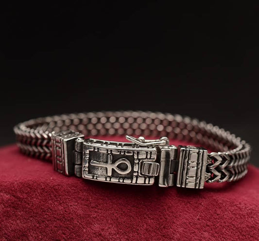 Stelvio Bratara Barbati Inox Solida Patinata Artificial B991a Premium