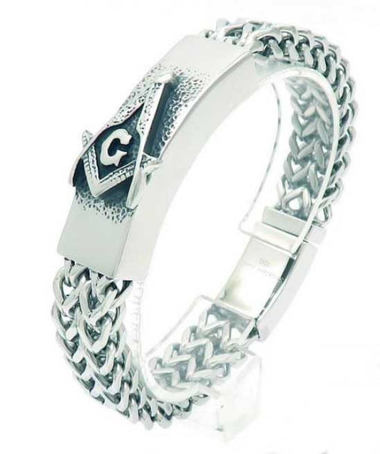 Stelvio Bratara Barbati Inox Solida Patinata -franco Mason- Artificial B995c Premium