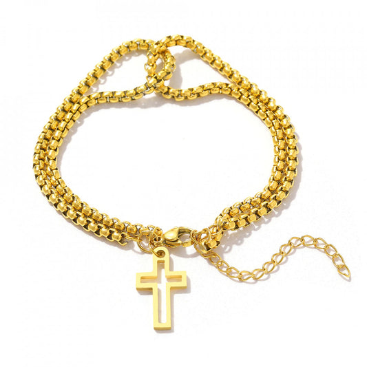 Stelvio Bratara Inox Auriu-- Cruce---n8799a Premium