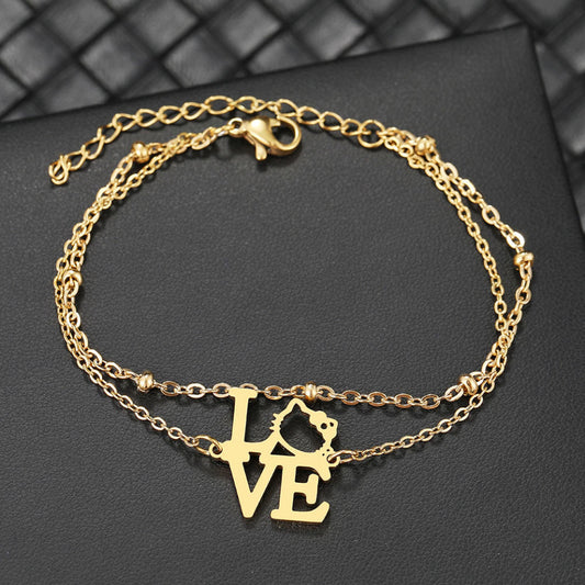 Stelvio Bratara Inox Auriu Model Iubesc Animalele -n6981 Premium