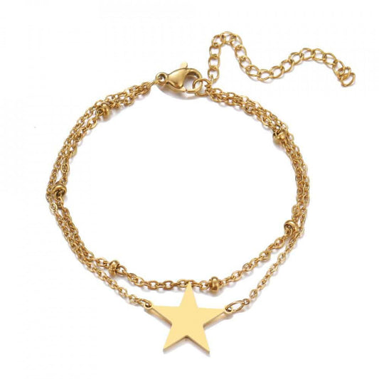 Stelvio Bratara Inox Auriu Model Stea -n3497 Premium