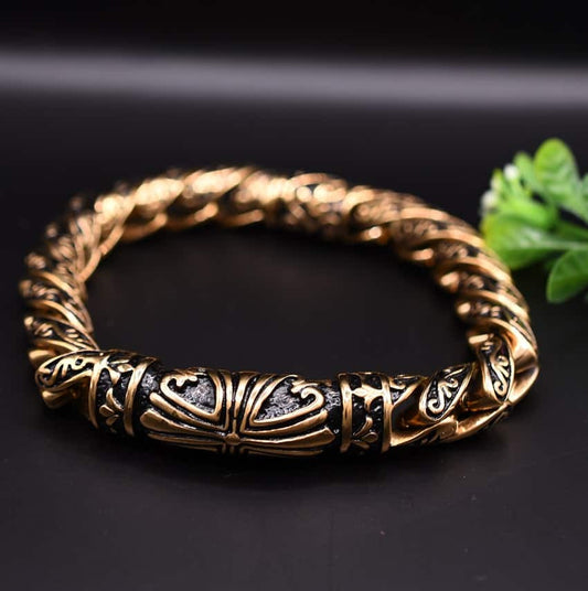 Stelvio Bratara Lant Aurie Masiva Vintage Cod B995e Premium