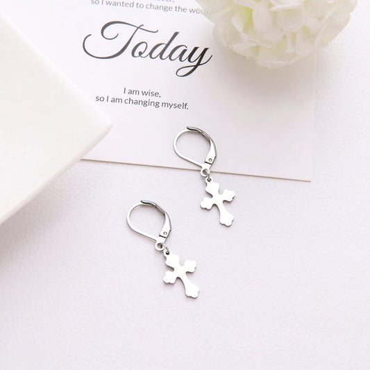 Stelvio Cercei Din Inox Argintiu Cu Tortita Cruce N1633a Premium