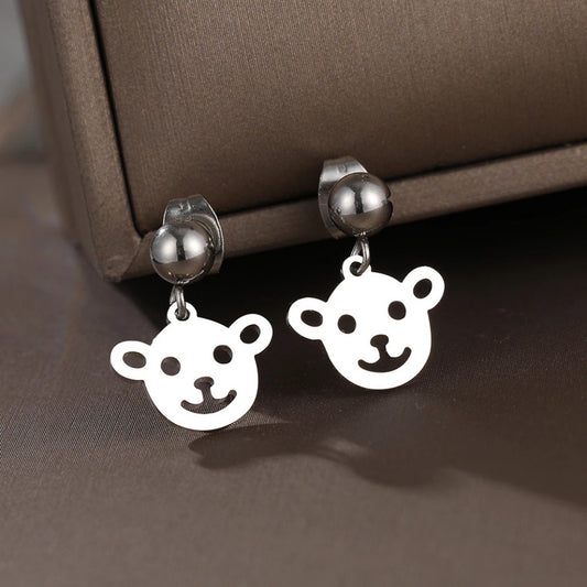 Stelvio Cercei Din Inox Argintiu Ursulet N5999a Premium