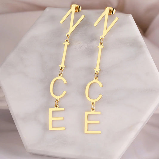 Stelvio Cercei Din Inox Placati Aur Nice Lungi N6047a Premium