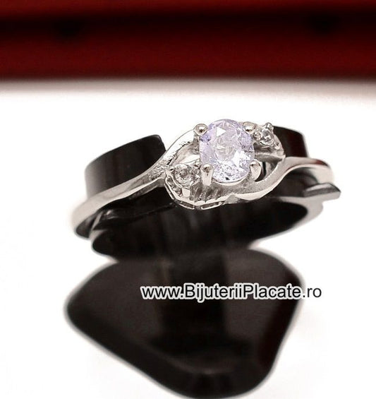 Stelvio Inel inox agintiu de logodna cu ---ZIRCONII--- albe IF645 Premium , Oferta