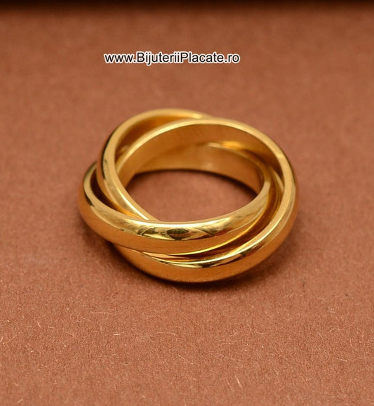 Stelvio Inel Inox Aurit ---FORMAT DIN 3 INELE--- IF644 Premium , Oferta