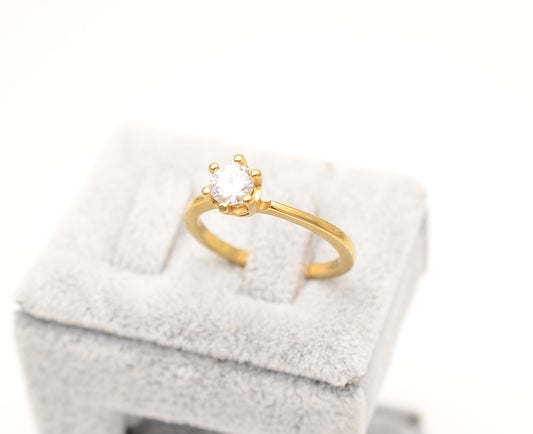 Stelvio Inel inox auriu de logodna cu ---ZIRCONIU--- ALB Cod IF648H Premium , Oferta