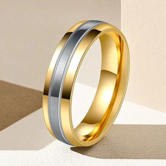 Stelvio Inele Cuplu Din Otel Inoxidabil, Model Modern Si Elegant, Auriu Cu Argintiu, Rezistente Si Confortabile, Accesoriu Ideal Pentru El Si Ea Cod ARG if636M Premium , Oferta