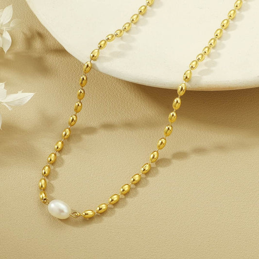 Stelvio Lant Placat Aur 18k Cu Perla – Eleganta Deosebita - L83d Premium