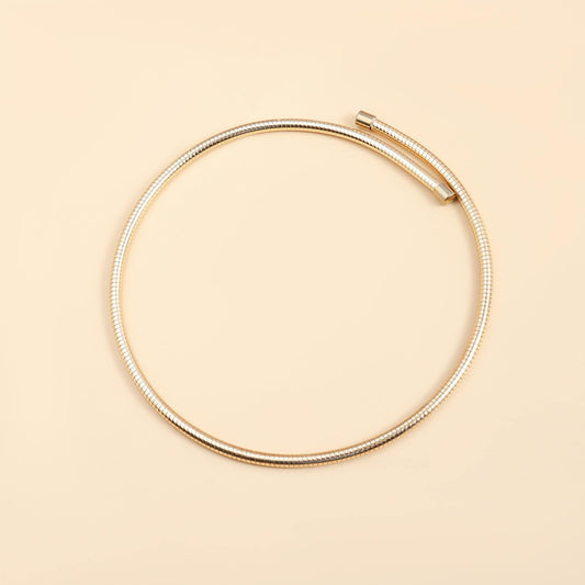 Stelvio Lant Rigid Metalic Aur/argint – Colier Modern Pentru Femei - L52a Premium