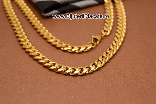 Stelvio Set Lant + Bratara Inox Model Cuban S134c Premium