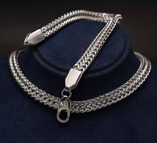 Stelvio Set Lant Si Bratara Cuban Din Inox Masiv S120a Premium