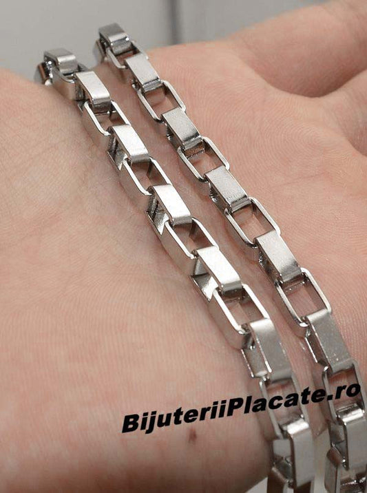 Stelvio Set Lant Si Bratara Cuban Din Inox S188 Premium