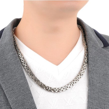 Stelvio Set Lant Si Bratara Inox Model Byzantine Cod S77 Premium