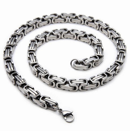 Stelvio Set Lant Si Bratara Inox Model Byzantine Cod S80 Premium