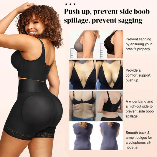 Sutien Cu Bretele Ajustabile Lat in Spate PUSH-UP CU SÂRMĂ Negru