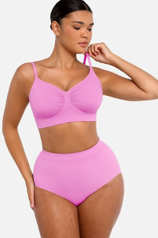 Sutien Modelator SKIN Fara Prindere Mos si Baba, Cu Bretele Ajustabile, Roz deschis