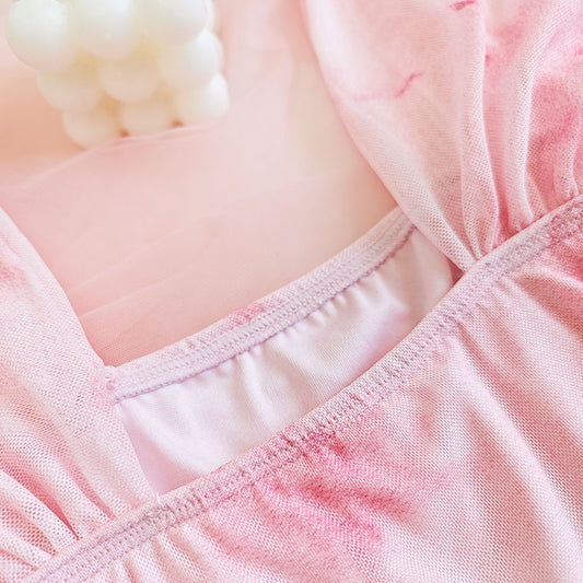 Top Roz Tie-Dye Opaque - Versatil pentru Oricare Ocazie, Confortabil și Elegant, Fără Transparență.Bustiera