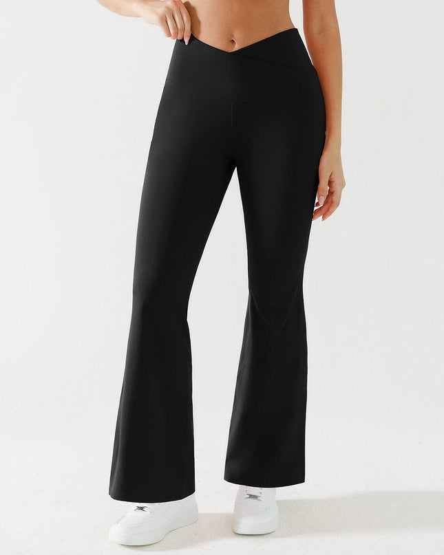 Colanti Evazati Negri Pentru Femei, Stelvio cu Talie Înaltă în V, Efect Modelator Push-Up și Control Abdomen, Negru