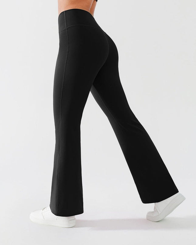 Colanti Evazati Negri Pentru Femei, Stelvio cu Talie Înaltă în V, Efect Modelator Push-Up și Control Abdomen, Negru