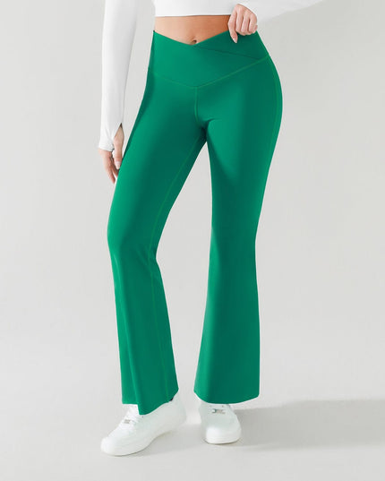 Colanti Evazati Verzi Pentru Femei, Stelvio cu Talie Înaltă în V, Efect Modelator Push-Up și Control Abdomen, Verde Smarald