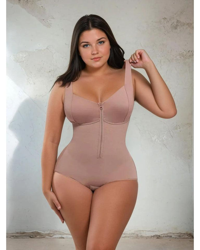 Body, Lenjerie Modelatoare Cu Bretele si Fermoar Ykk---ideal Pe Sub Rochii--- Nude către Gri