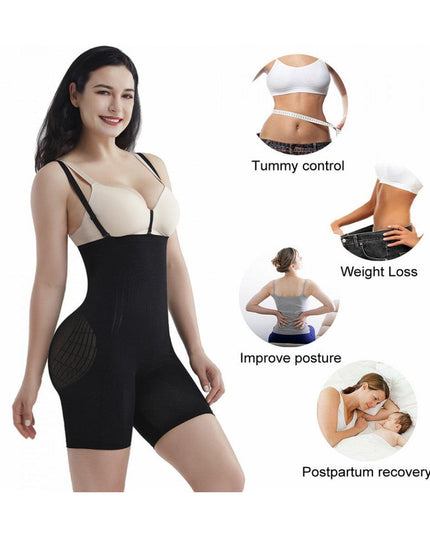 Body Modelator Talie Inalta Negru, Modelare Abdomen Si Talie, Ridicare Fese ,Modelare Picior