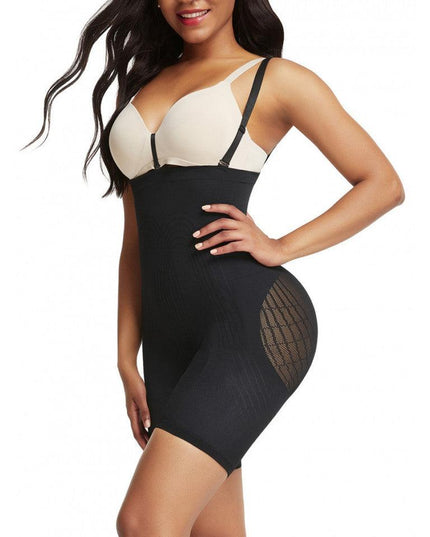 Body Modelator Talie Inalta Negru, Modelare Abdomen Si Talie, Ridicare Fese ,Modelare Picior
