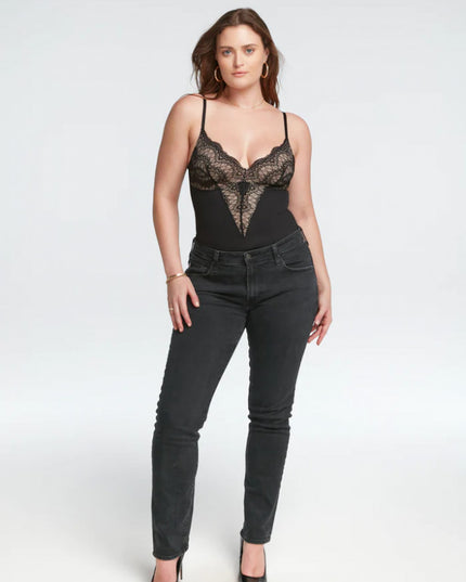 Body Modelator Cu Dantela Versatil Model Sexy Cu Modelare in Zona Abdomenului Culoare Negru