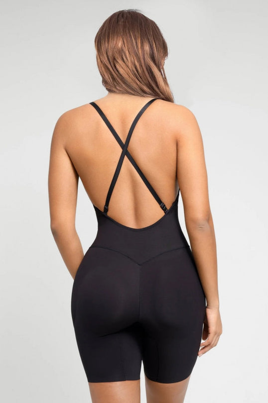 Body Modelator Cu Push UP (Bureti) Pentru Marirea Posteriorului si Coapselor , Cu spatele decoltat Black si Sutien
