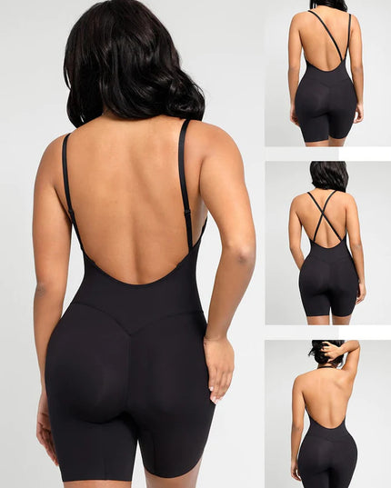 Body Modelator Cu Push UP (Bureti) Pentru Marirea Posteriorului si Coapselor , Cu spatele decoltat Black si Sutien