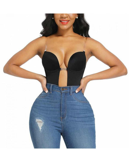 Body Modelator Negru Fara Spate, Modelare Abdomen Si Talie, Pentru Rochii Decupate