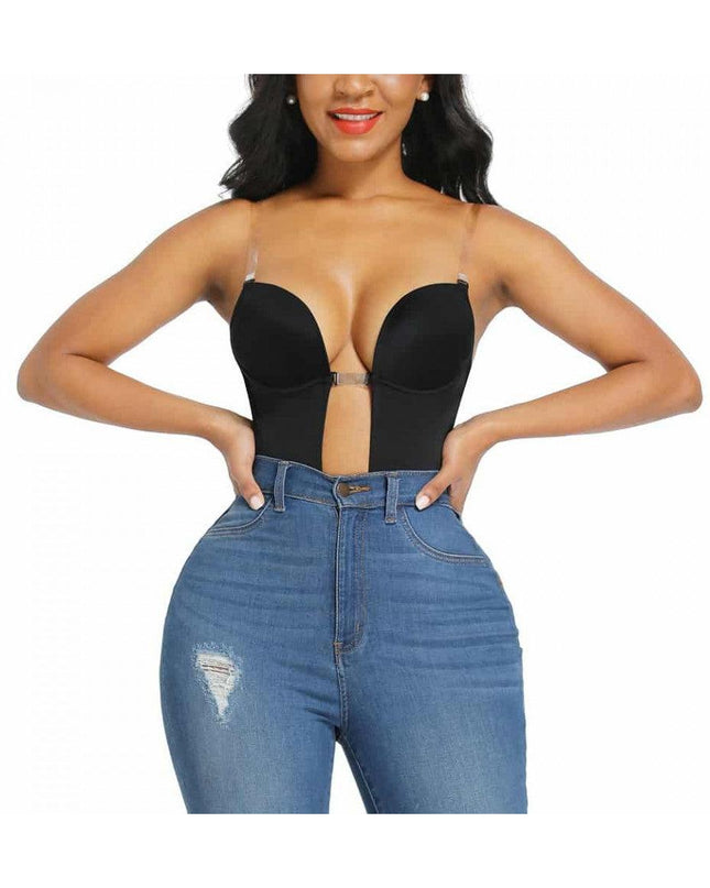 Body Modelator Negru Fara Spate, Modelare Abdomen Si Talie, Pentru Rochii Decupate