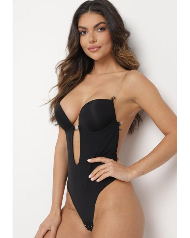 Body Modelator Negru Fara Spate, Modelare Abdomen Si Talie, Pentru Rochii Decupate