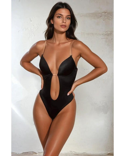 Body Modelator Negru Fara Spate, Modelare Abdomen Si Talie, Pentru Rochii Decupate