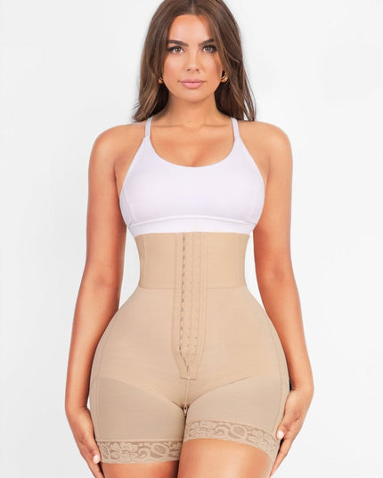Body Modelator Pentru Abdomen, Compresie Mare Pentru Aplatizarea Burticii, Talie Inalta, Operatia de cezariana, Culoare Nude