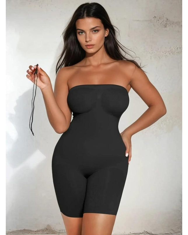 Body Modelator Ptr Femei Negru, pe Picior și Bretele Detașabile, Push-Up Fese, Subțiază Talia, Uscare Rapidă Lenjerie Invizibilă Tip Pantaloni Scurți