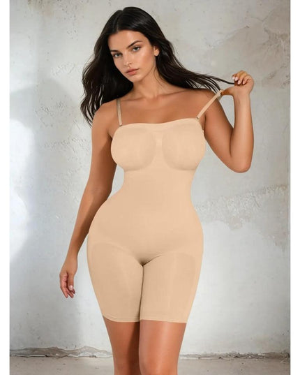 Body Modelator Ptr Femei Nude, pe Picior și Bretele Detașabile, Push-Up Fese, Subțiază Talia, Uscare Rapidă Lenjerie Invizibilă Tip Pantaloni Scurți