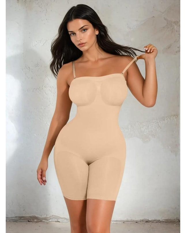 Body Modelator Ptr Femei Nude, pe Picior și Bretele Detașabile, Push-Up Fese, Subțiază Talia, Uscare Rapidă Lenjerie Invizibilă Tip Pantaloni Scurți