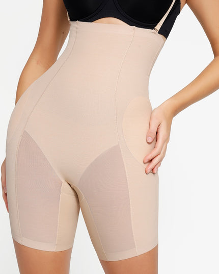 Body Modelator Push-Up Fese si Solduri Detasabil, Nude Cu Bretele si Bureti Accentuarea Formelor