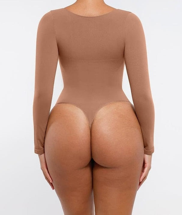 Body Modelator Seamless, Maneci Lungi "skin", Control Abdomen, Design Tanga, Susținere Bust Protecție Antibacteriană Invizibil Sub Haine Nude