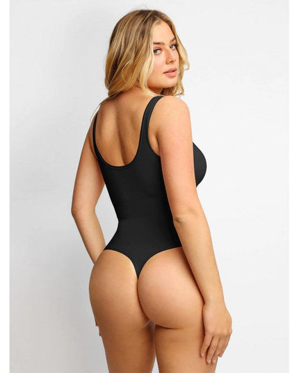 Body Modelator Tanga Negru Compresie Medie, Control Abdomen, Modelare Talie Si Silueta, Shapewear Invizibil