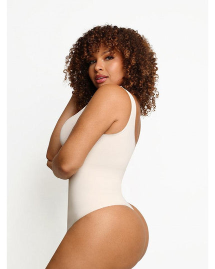 Body Modelator Tanga Alb, Compresie Medie, Control Abdomen Si Talie, Efect Modelare Silueta, Invizibil Sub Haine