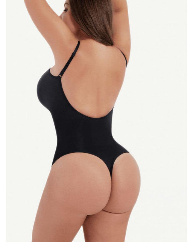 Body Modelator Tanga Fara Cusaturi Negru, Control Abdomen Si Talie, Spate Gol, Invizibil Sub Haine