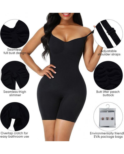Body Modelator Negru Talie Inalta, Efect A Doua Piele, Modelare Abdomen Si Talie Lenjerie Modelatoare