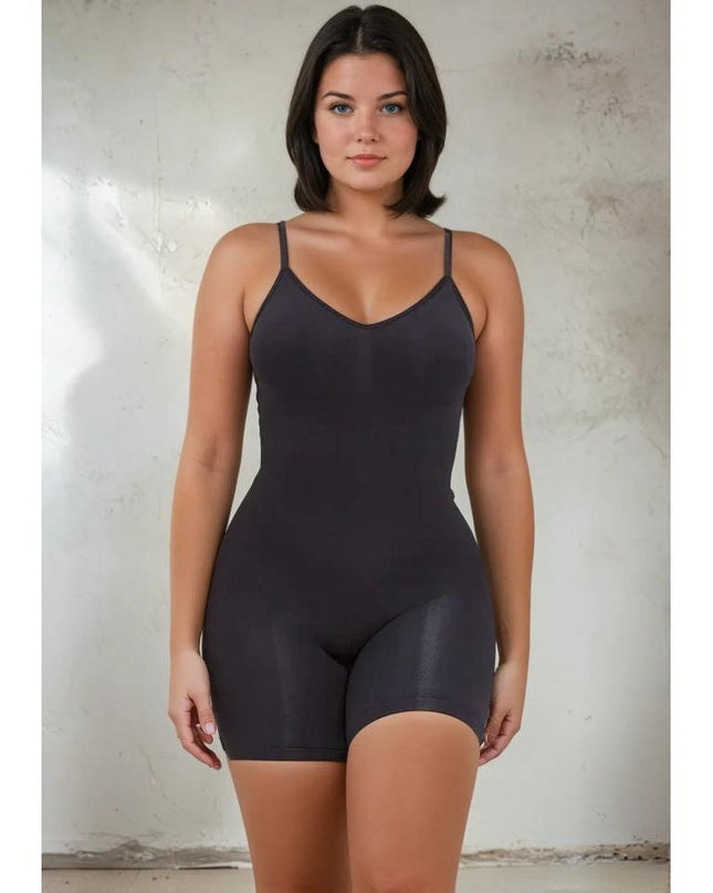 Body Modelator Fara Cusaturi Negru, Talie Inalta, Control Abdomen, Spate Gol, Invizibil Sub Haine