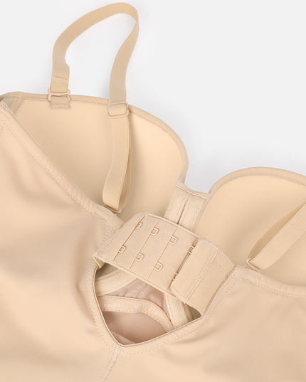 Body Tanga Modelator Dintr-o Singură Bucată, Tip Tanga cu Cupe Căptușite, Bretele Reglabile Detașabile, Talie Modelatoare, Nude / Bej