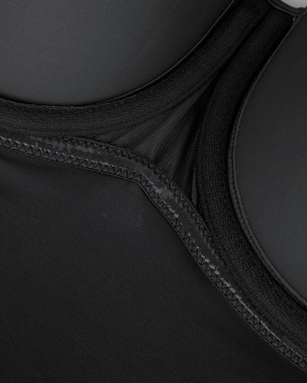 Body Tanga Modelator Dintr-o Singură Bucată, Tip Tanga cu Cupe Căptușite, Bretele Reglabile Detașabile, Talie Modelatoare, Negru